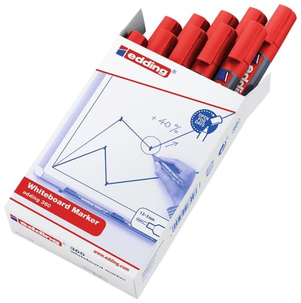 Whiteboardpenna EDDING 360 röd 10st