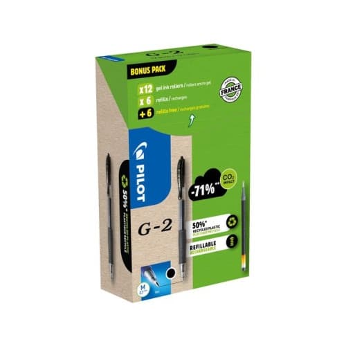 Gelpenna PILOT G2 Greenp. svart 12+12/fp