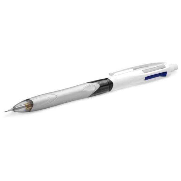 Kulspetspennor - BIC - 4 färger 3+1HB - Medium spetsar 1,0 mm - HB Mekanisk penna 0,7 mm - Kartong med 12