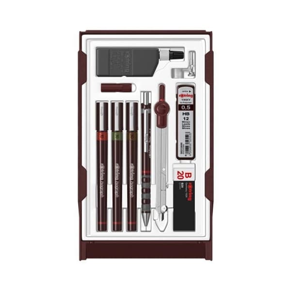 Ritset - ROTRING - Master - Mekanisk penna 0,5 - Isograph 0,1/0,3/0,5 mm - Tillbehör ingår