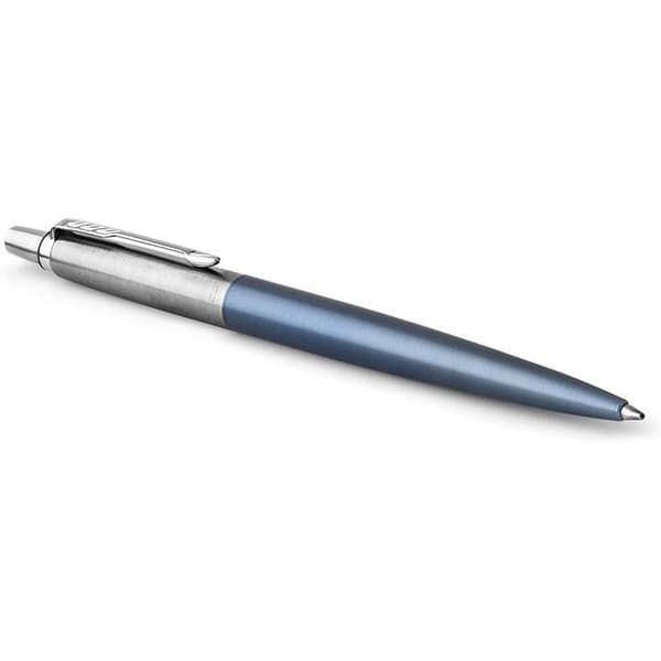PARKER Jotter kulspetspenna, Waterloo blå, kromkant, Medium Point blå refill, Presentförpackning