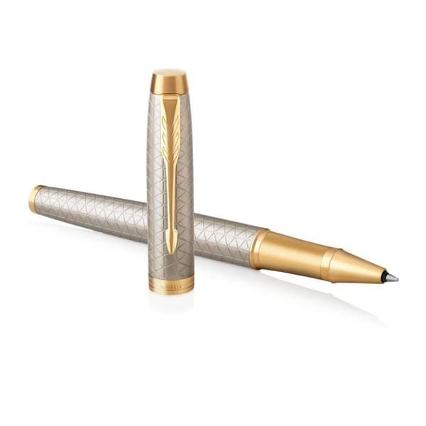 Stylo roller - PARKER - IM Premium - Grå silver - Guldattribut - Fin spets