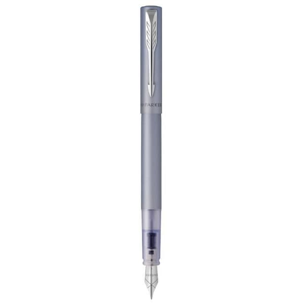 PARKER VECTOR XL reservoarpenna - Silverblå - Medium spets - Blå bläckpåfyllning