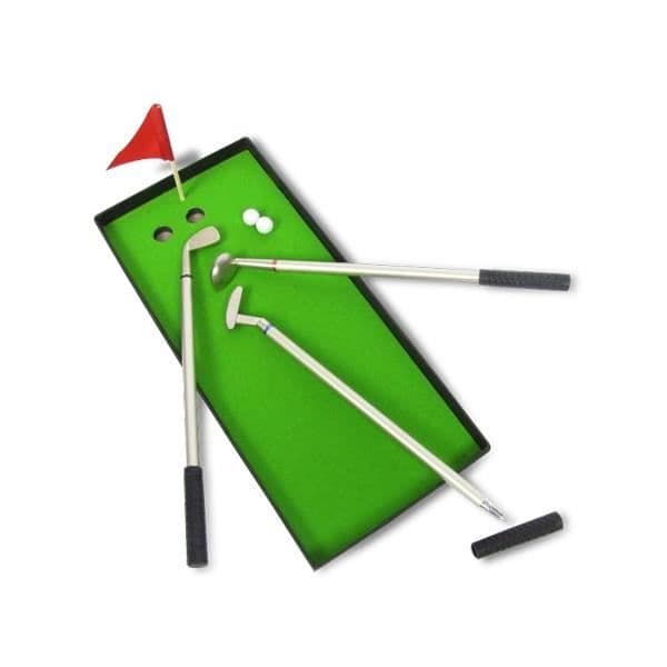 3 golfklubbspennor, puttinggreen, flagga, 2 original ovanliga pennkulor