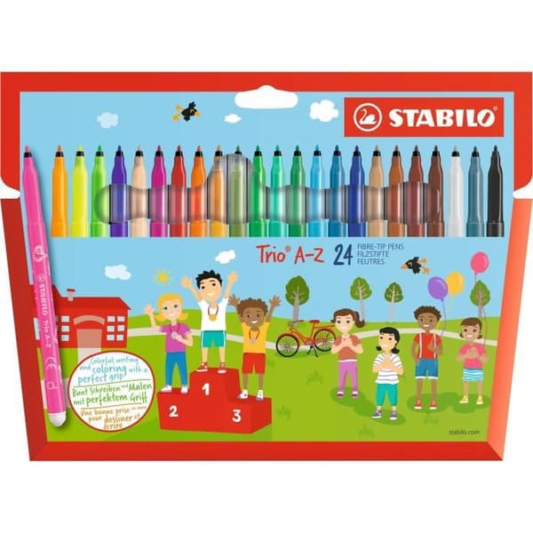 Färgpennor Trio A-Z - STABILO - 24 stycken - Medelpunkt - Multicolor