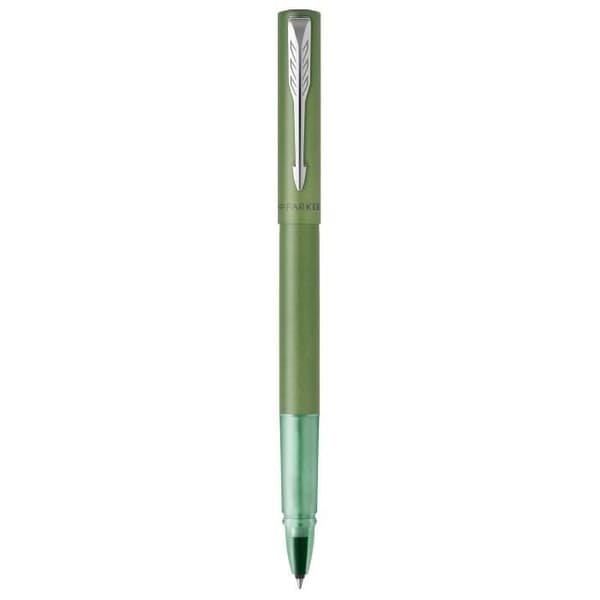 PARKER VECTOR XL rullbollspenna, metallic grön lack på mässing, finspets svart refill, presentförpackning