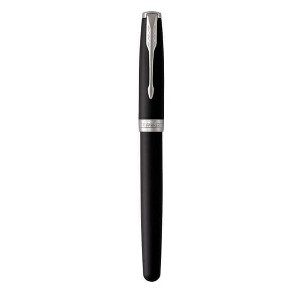 PARKER Sonnet reservoarpenna mattsvart, palladiumkant, medium spets – presentförpackning