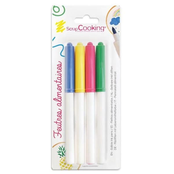 Matmarkörer - Flerfärgad - Set med 4 - Gul, grön, rosa, blå - För kakor och kex