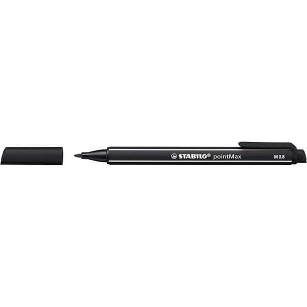 Tuschpennor - STABILO - pointMax - Svart - Medium spets - Ultra resistent