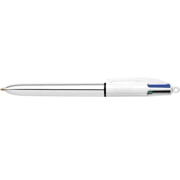 4 färger kulspetspenna - BIC - Shine - Blank beläggning - Runt fat - 2 + 1 gratis