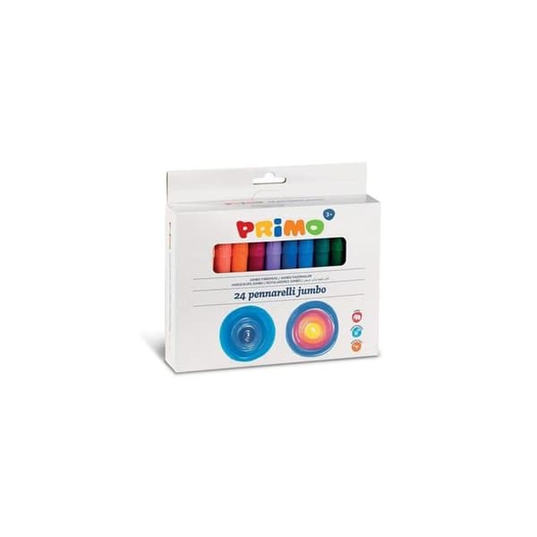Filtpennor - PRIMO - Jumbo - 24 delar - Fiberspets - Flerfärgad - Blandad