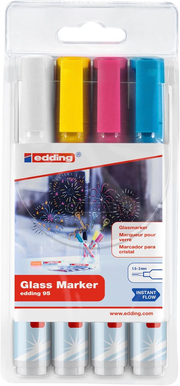 Märkpenna glastavla EDDING 95 ljus 4/fp