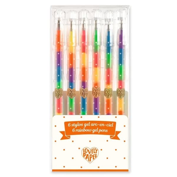 6 Rainbow Gel Penne - Djeco