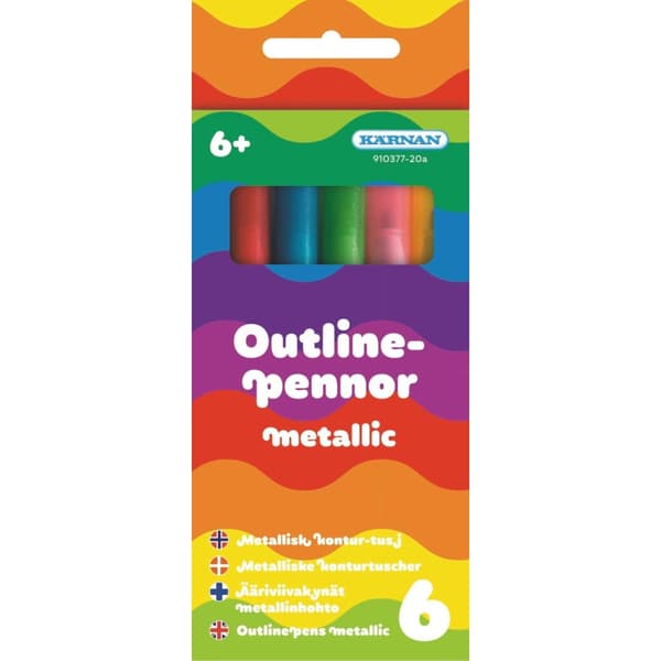 Outlinpennor Metallic 6-Pack - Kärnan