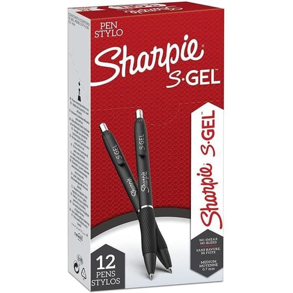 Gelfjäderpennor - SHARPIE - S-GEL - 0,7 mm - Fin spets - Svart