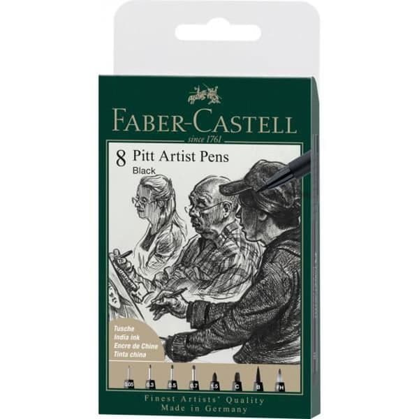 Ritpennor - Faber-Castell - Pitt Artist Pen - Pigmentbläck - Vattentåliga