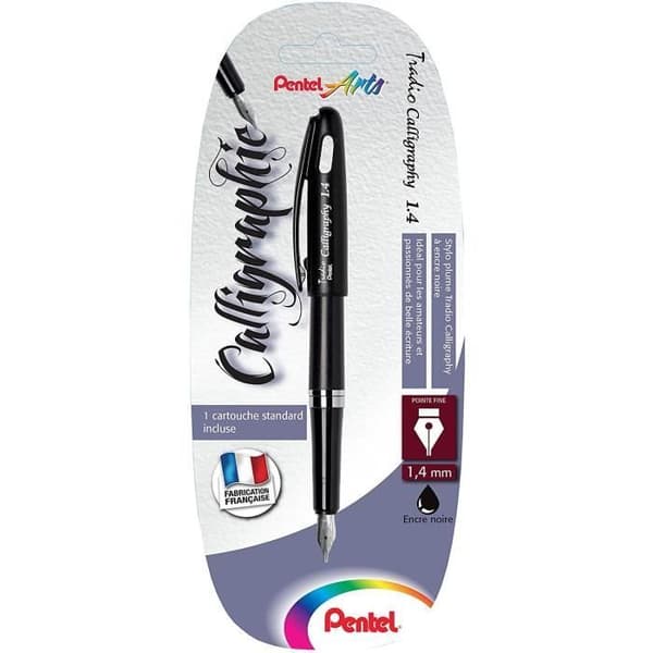 PENTEL TRC1-14A kalligrafi reservoarpenna 1,4 mm spets svart - stor spets - ej påfyllningsbar