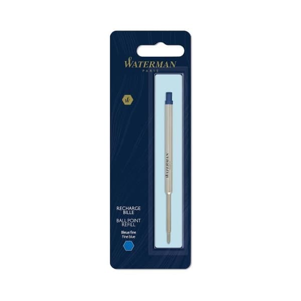 WATERMAN kulspetsrefill, fin spets, blå, blister X 1