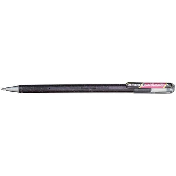 Hybrid gel ink rollerpen - PENTEL - Dual Pen - Svart/Röd - 0,5 mm - Unisex