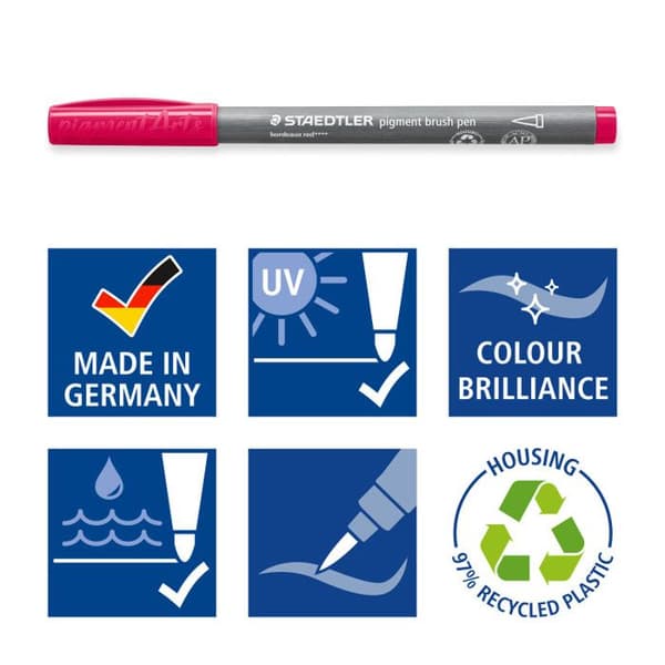 STAEDTLER - PIGMENT ART - PIGMENT BRUSH 371 - PAPPETA 6 HERR