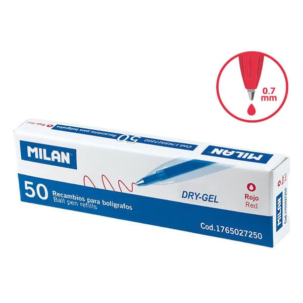 Milan Låda Red Dry Gel Refills 50 Durchsichtig