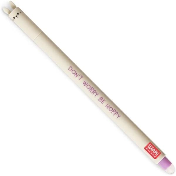 Raderbar gelpenna - Legami - Kaninkropp - 0,7 mm - Lila bläck - Raderbar