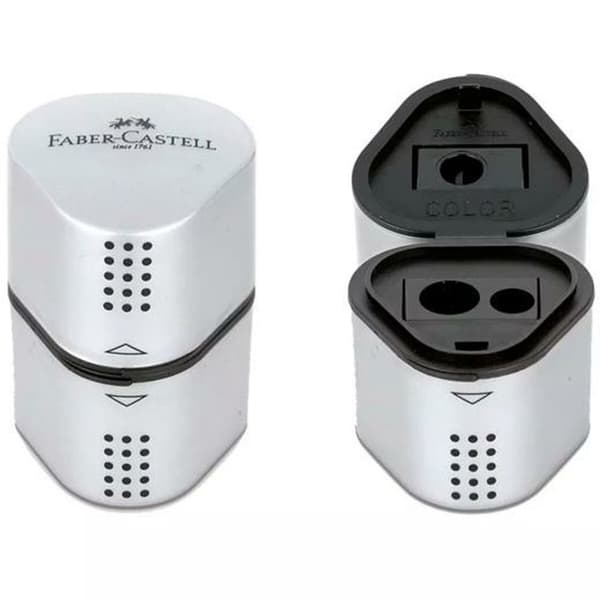 Pencil Sharpener Faber-Castell Grip 2001 3-in-1 Silver Metal (10 Units)