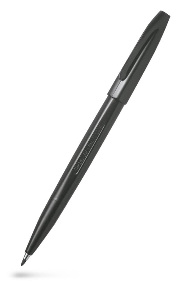 Fiberpenna PENTEL Sign Pen svart 12st