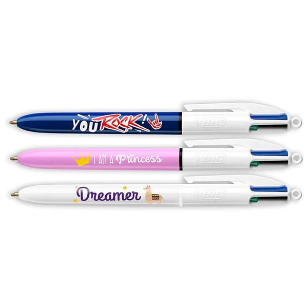 Bic Udstiller Kuglepenne 30 4 Farver Pyntet Op Flerfarvet