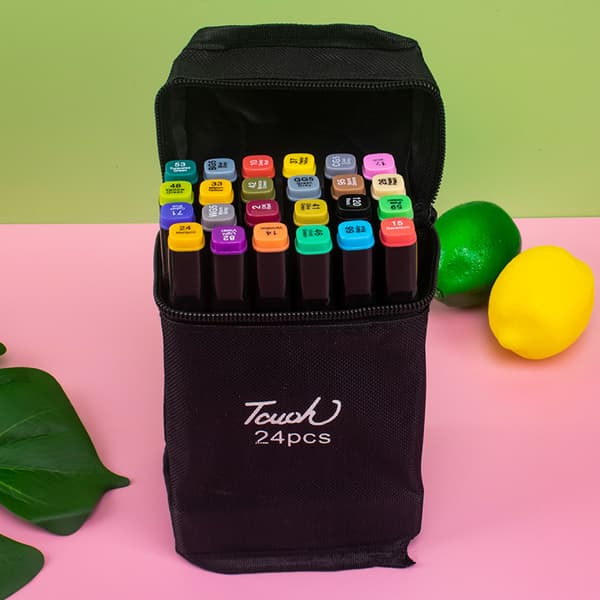 INF Farvemærker med dobbelt spids tuschpenne Fin tegnepen Journaling Art 24 Colors