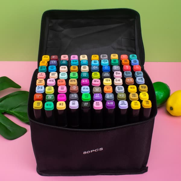INF Farvemærker med dobbelt spids tuschpenne Fin tegnepen Journaling Art 80 Colors