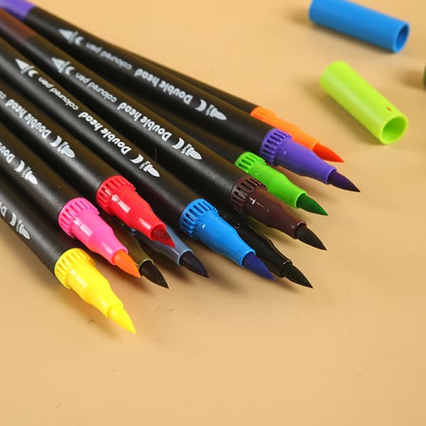 INF Fargede tegnepennsett med doble tips for tegnehåndverksutklippsbok 80 Colors