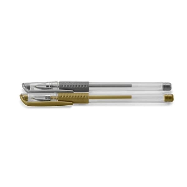 Set med gelbläckpennor - Classic - Guldig/Silverfärgad - Icke uppladdningsbar - Icke suddbart - Unisex
