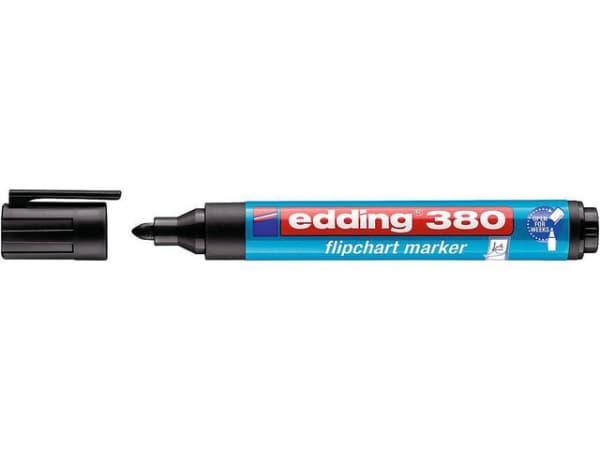 Flippoverpenn Edding 380 Sort (10 stk) (1 stk.)