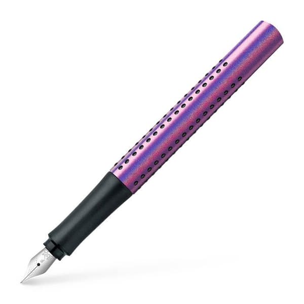 Faber-Castell - 140841 - Grip Edition Glam reservoarpenna, stor spets F, 1 st, färg: lila
