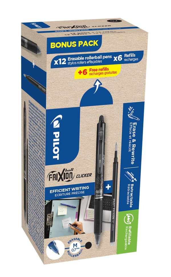 Gelpenna PILOT Frixion svart 12+12/FP