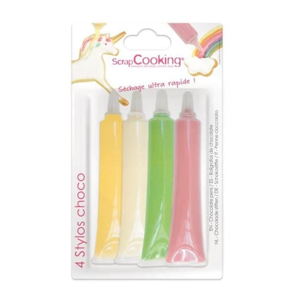 Chokladstencilset - SCRAPCOOKING - Ej påfyllningsbar - 4 färger - 25g vardera