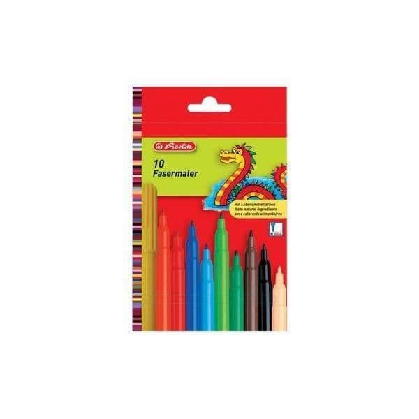 Stylopennor - HERLITZ - etui med 10 - livsmedelsfärg - linjebredd 2 mm - blandat