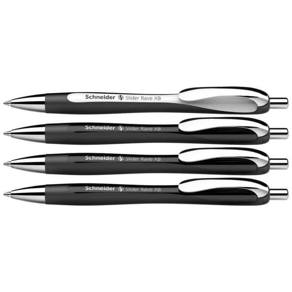 Stylo-boll - Schneider Schreibgeräte - Slider Rave XB - 0,7 mm - Blå färg - 4 stycken