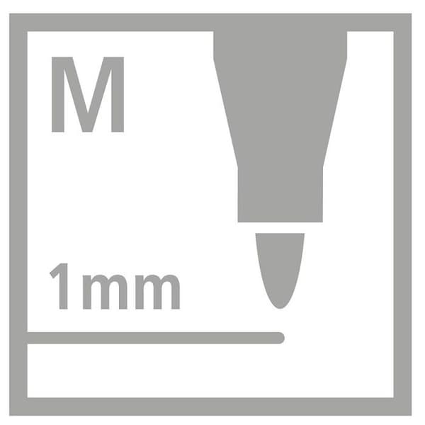 Färgpennor - STABILO - Pen 68 - 12 färger - Spets konformad 1 mm - Vattenbaserat bläck