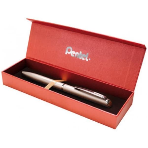 Pentel EnerGel Hi-Class Gel Ink Roller Pen, Silver 0,000000 Svart
