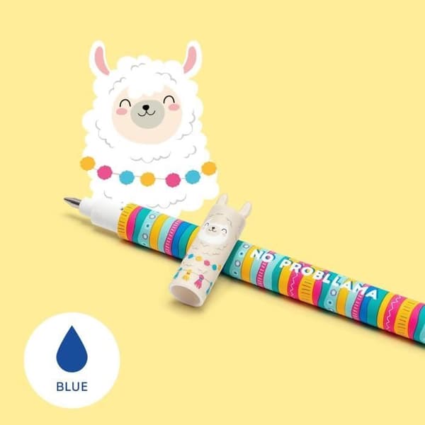 Legami Erasable Gel Pen - Lama Body - 0,7 mm - Blue Ink - Thermal Ink - Unik