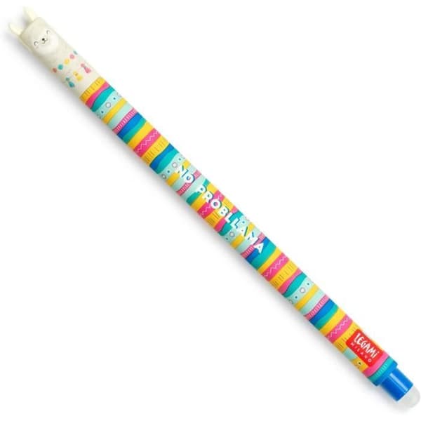 Legami Erasable Gel Pen - Lama Body - 0,7 mm - Blue Ink - Thermal Ink - Unik