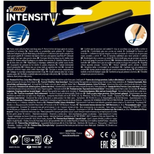 Intensity Premium färgpenna - BIC finböjd spets, set med 24 pennor