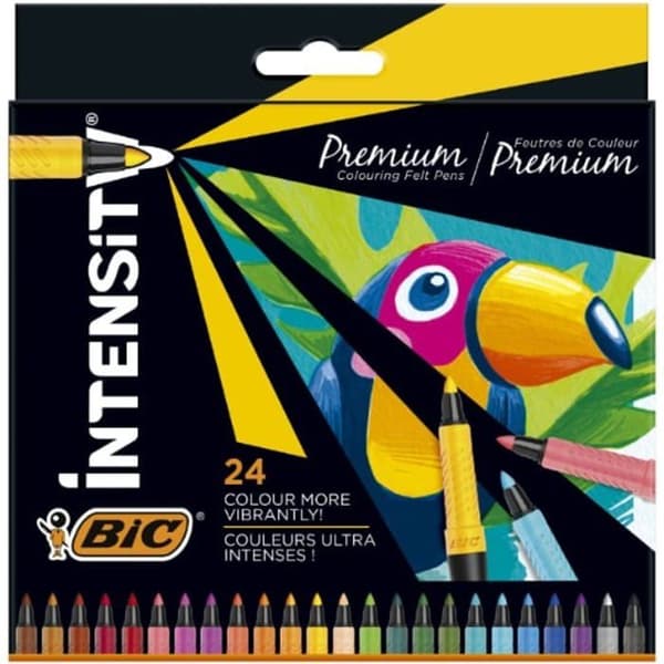 Intensity Premium färgpenna - BIC finböjd spets, set med 24 pennor