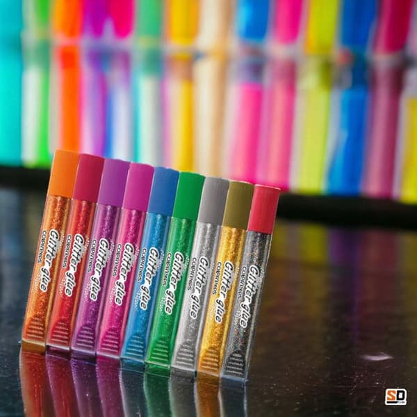 Glitterlim Tuber för Barn Kreativa Aktiviteter - Maped - Fint Spets - 9 Tuber á 10.5 ml