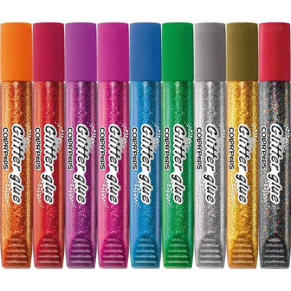 Glitterlim Tuber för Barn Kreativa Aktiviteter - Maped - Fint Spets - 9 Tuber á 10.5 ml