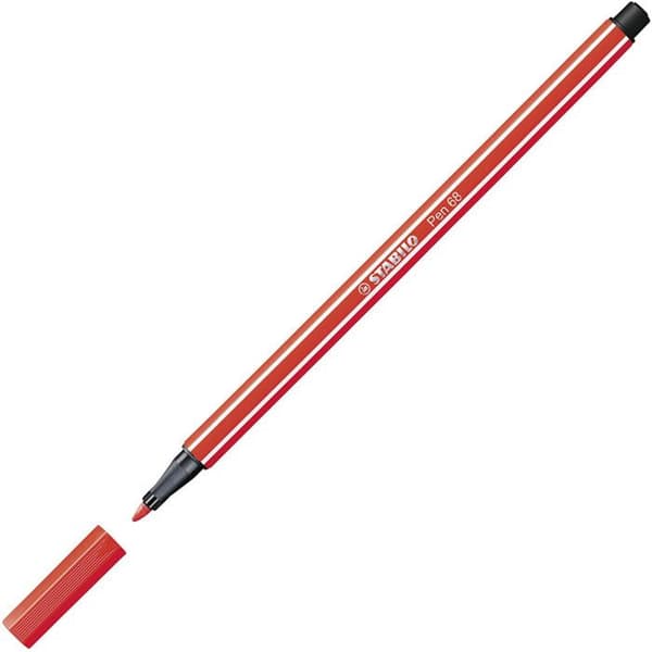 Tuschpenna - STABILO - Pen 68 - 30 assorterade färger - Spets konisk 1mm - Odört bläck