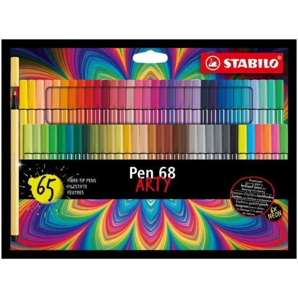 Penna 68 ARTY färgande filtpenna, kartong med 65 st