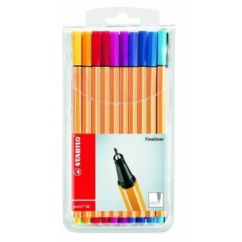 Paket med 20 Filttuscher - STABILO - POINT - 0,4 mm - Blandade färger - Mixad